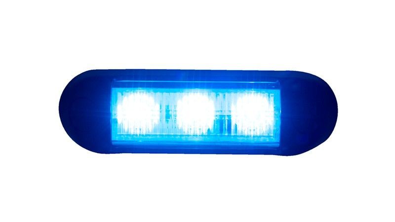 Piloto flash de prioridad alta intensidad azul 3 leds 12/24 V homologado