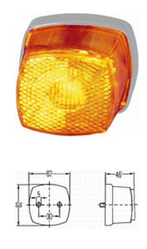 Piloto lateral balizamiento ambar reflex Hella