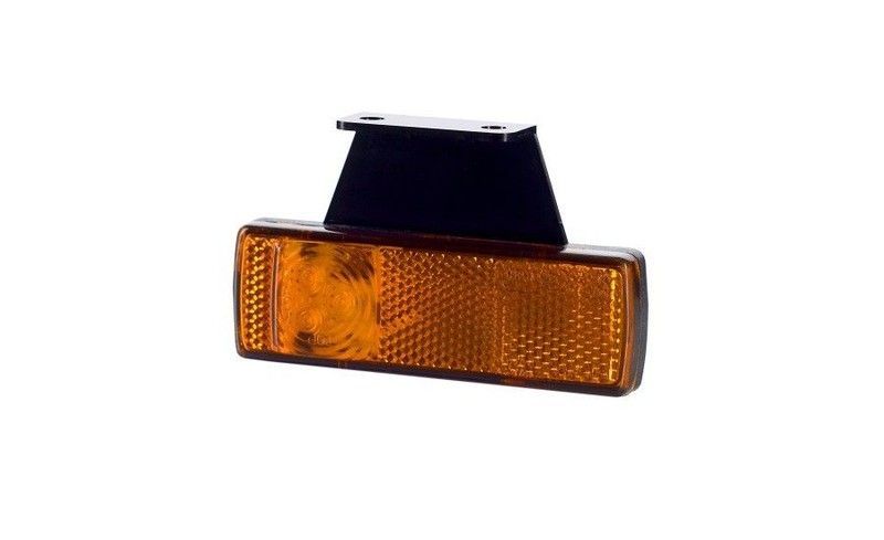 Piloto Led 12/24V ámbar con réflex. Posición lateral con soporte (Lado izquierdo)