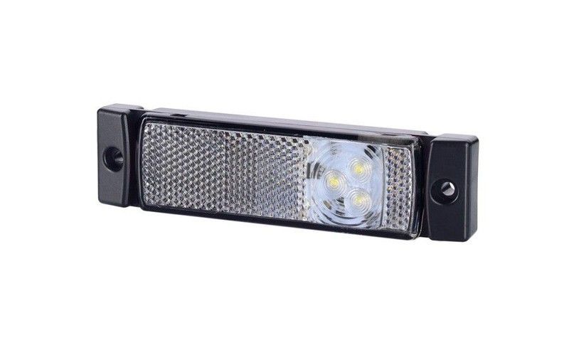 Piloto posición delantero blanco LED 12/24V con réflex
