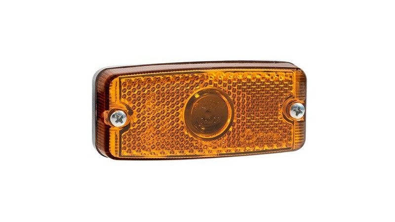 Piloto posicion lateral ambar con catadioptrico base plana