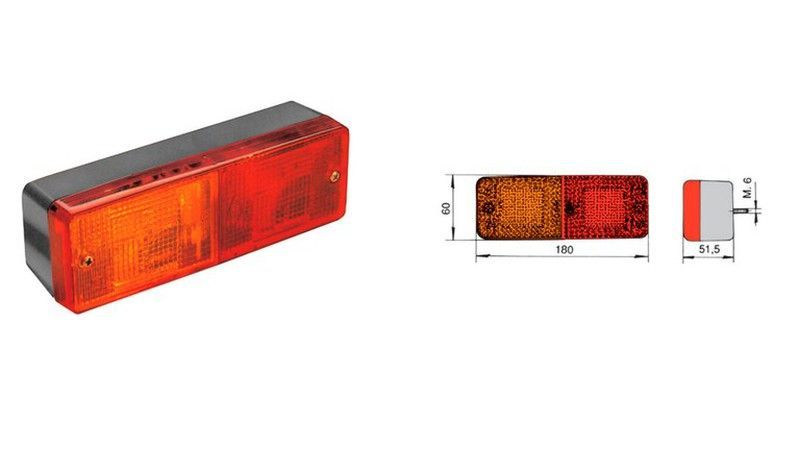 Piloto trasero 3 servicios rectangular 827