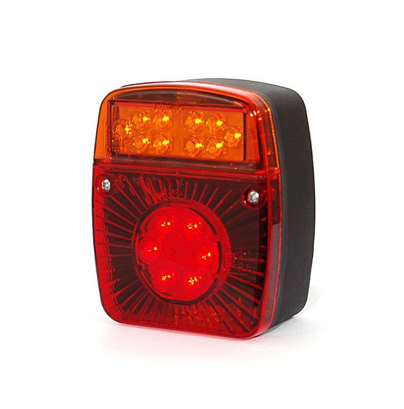 Piloto trasero LED multifunción con posición, freno, dirección y luz de matrícula 99-0475 - Was