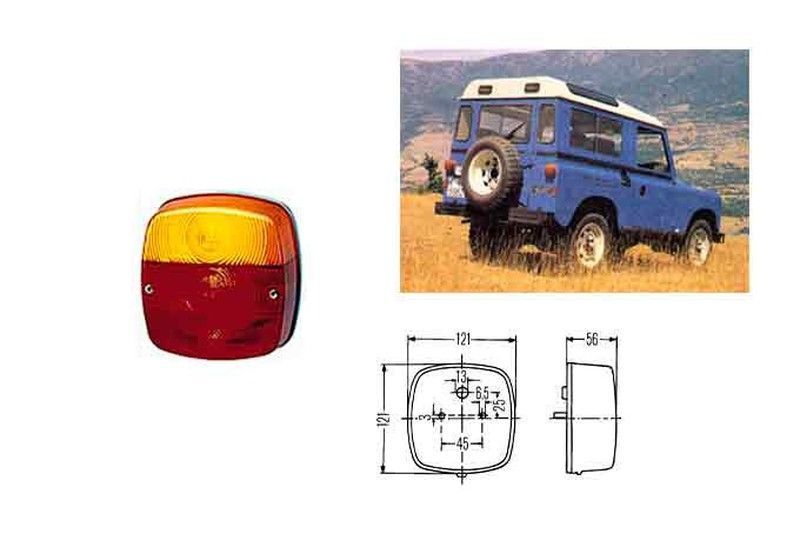 Piloto trasero luz de freno, intermitente, posición y matricula, sin catadioptrico, Santana