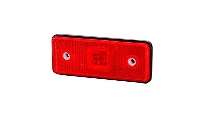 Piloto trasero rectangular posición Led y catadióptrico rojo 12/24V Horpol