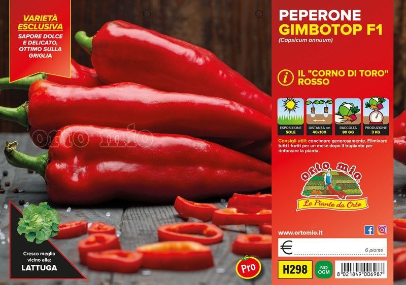 Pimiento Cuerno Rojo 6 Plantas En Pack