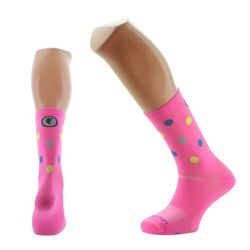 Pimiento Negro Calcetín running caña alta AMOR OBSOLETO color Rosa flúor