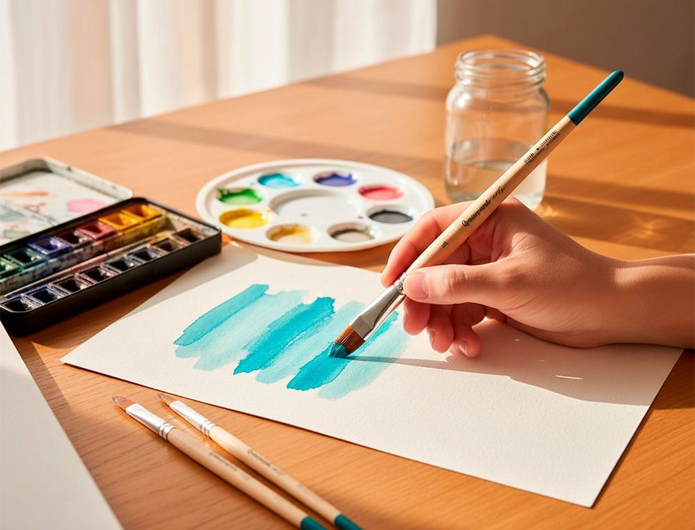 Pincel para pintura acrilica y acuarela liderpapel n 16 punta filbert / lengua gato de pelo sintetico certificado