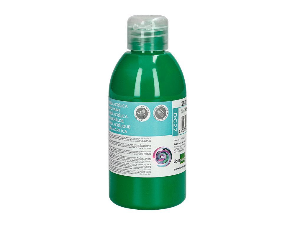 Pintura acrilica liderpapel bote de 250 ml verde oscuro