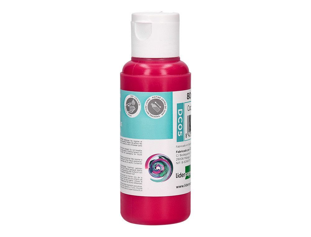 Pintura acrilica liderpapel bote de 80 ml magenta