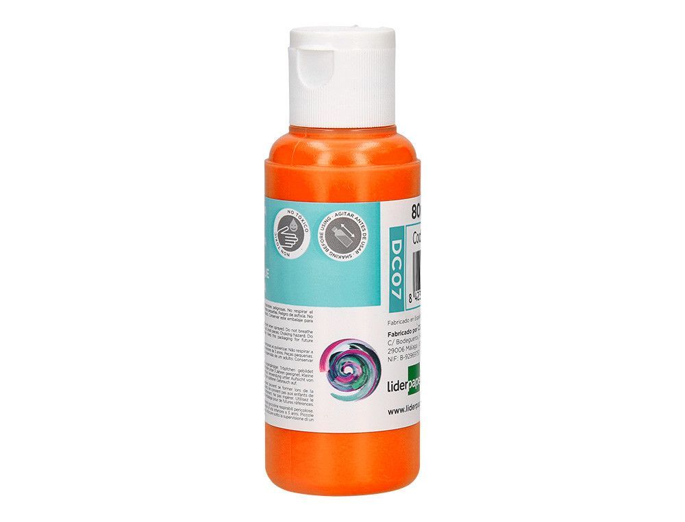 Pintura acrilica liderpapel bote de 80 ml naranja