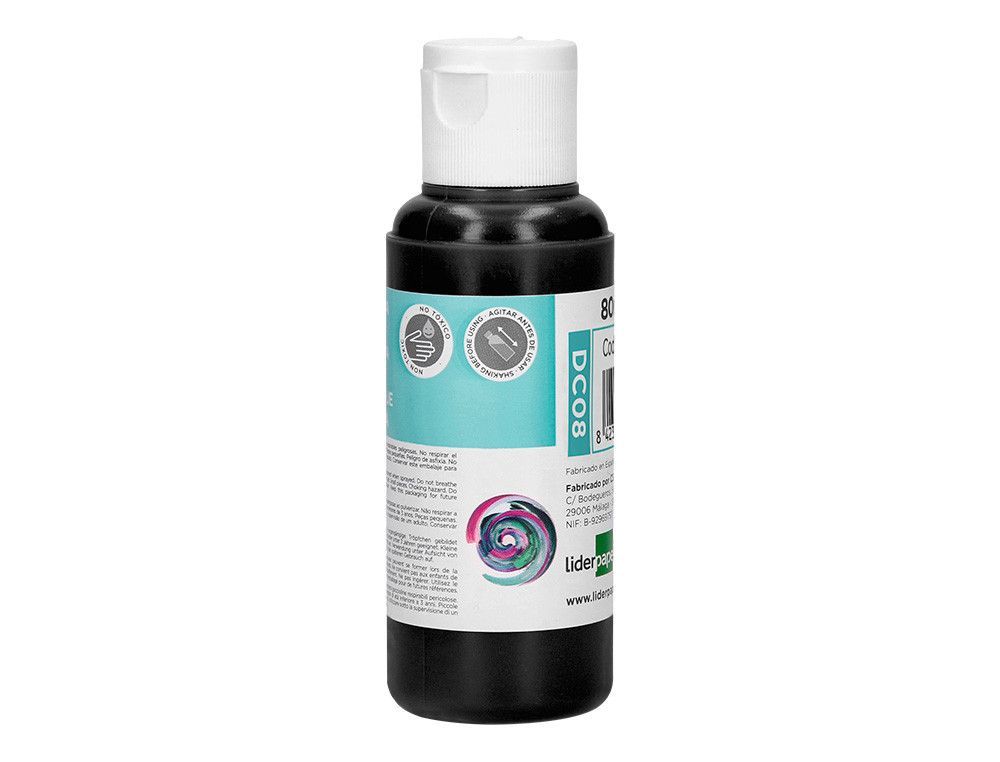 Pintura acrilica liderpapel bote de 80 ml negro