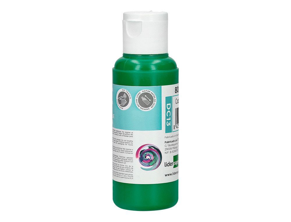 Pintura acrilica liderpapel bote de 80 ml verde oscuro