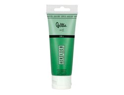 Pintura acrilica liderpapel tubo de plastico de 120 ml color verde permanente
