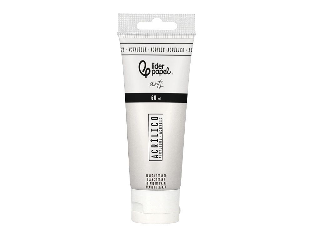 Pintura acrilica liderpapel tubo de plastico de 60 ml color blanco titanio