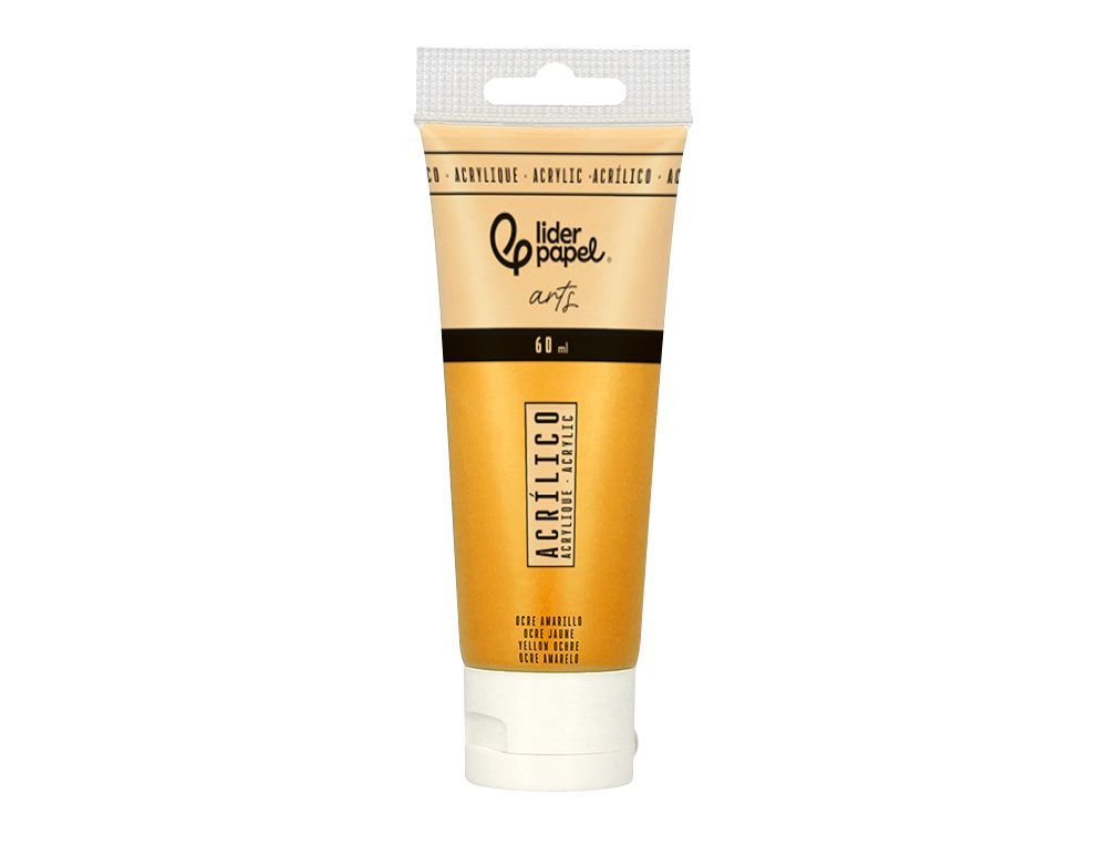 Pintura acrilica liderpapel tubo de plastico de 60 ml color ocre amarillo