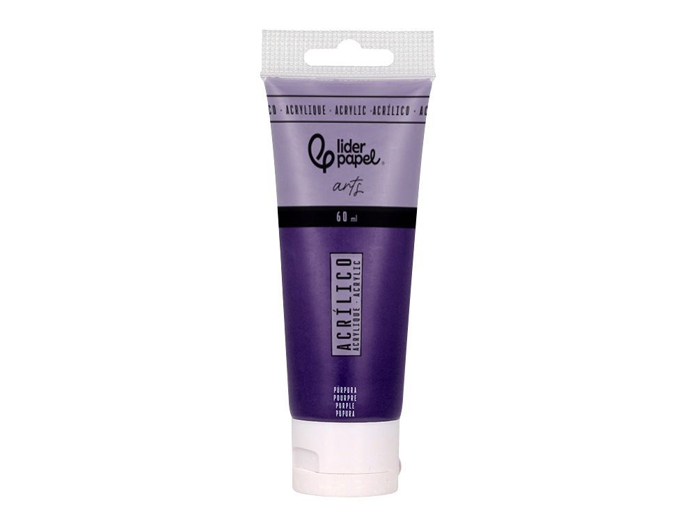 Pintura acrilica liderpapel tubo de plastico de 60 ml color purpura