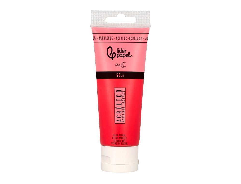 Pintura acrilica liderpapel tubo de plastico de 60 ml color rojo pirrol