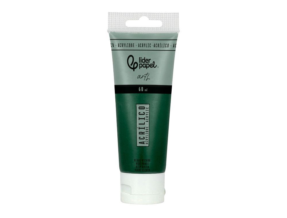 Pintura acrilica liderpapel tubo de plastico de 60 ml color verde oliva