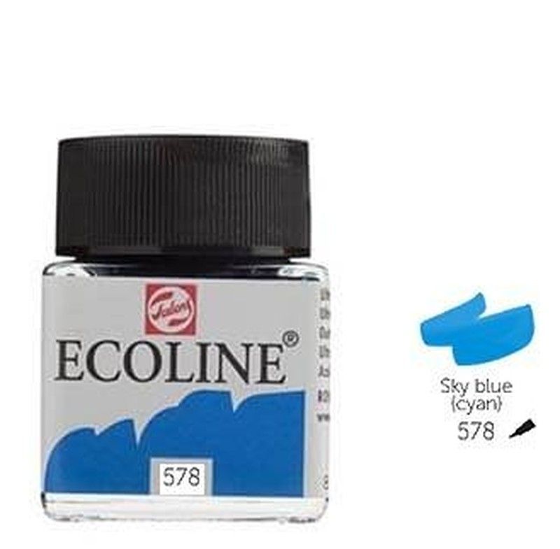 Pintura acuarela líquida ECOLINE 30 ml Azul Cielo - UE