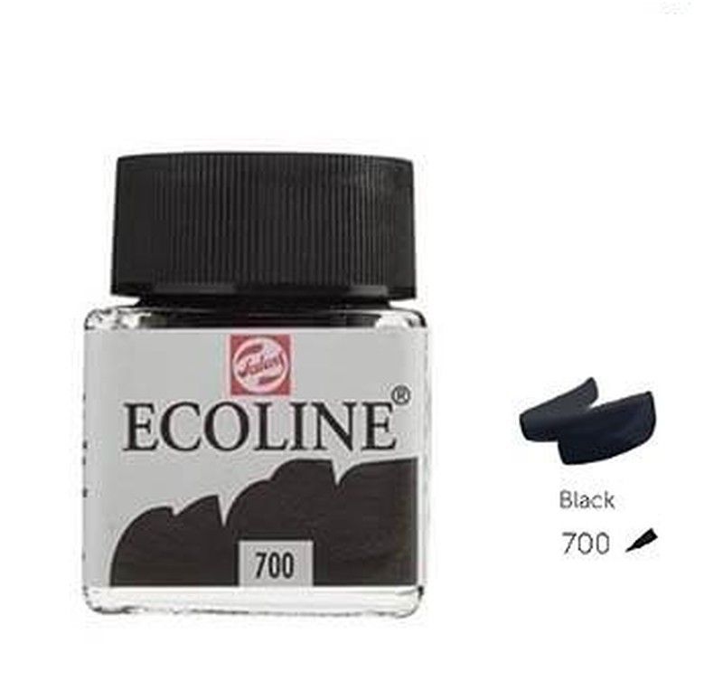 Pintura acuarela líquida ECOLINE 30 ml Negro - UE