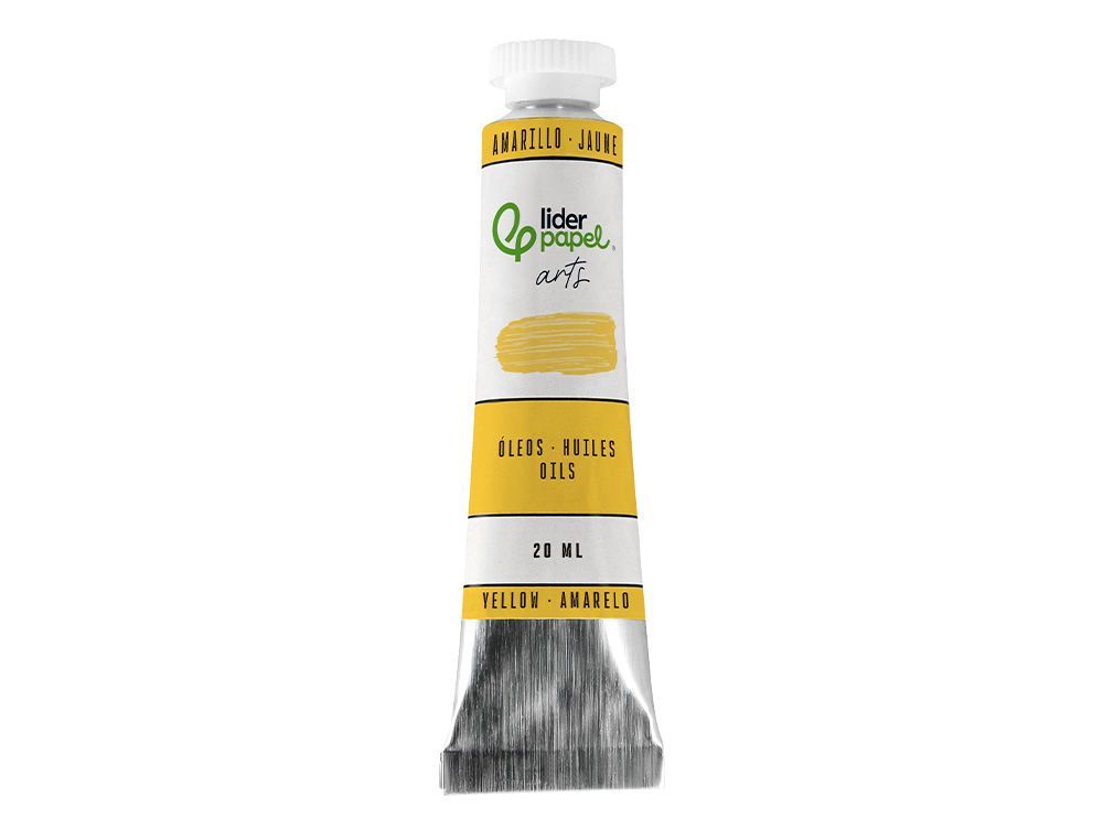 Pintura al oleo liderpapel tubo de aluminio de 20 ml color amarillo
