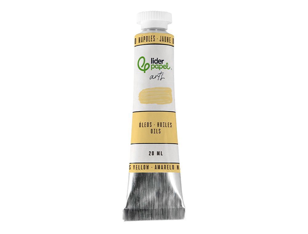 Pintura al oleo liderpapel tubo de aluminio de 20 ml color amarillo napoles