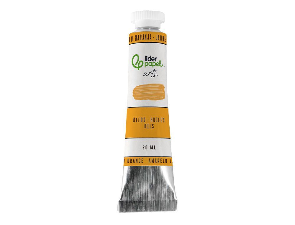 Pintura al oleo liderpapel tubo de aluminio de 20 ml color amarillo naranja
