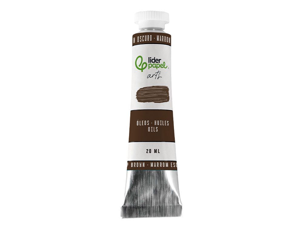 Pintura al oleo liderpapel tubo de aluminio de 20 ml color marron oscuro