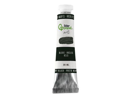 Pintura al oleo liderpapel tubo de aluminio de 20 ml color negro marfil