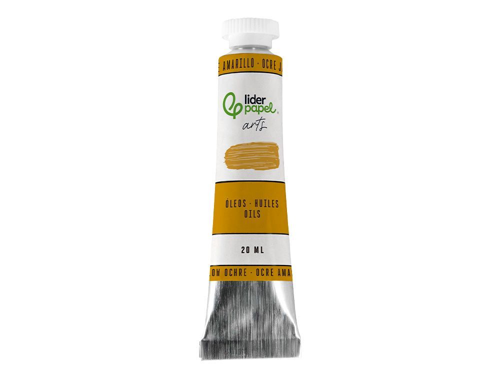 Pintura al oleo liderpapel tubo de aluminio de 20 ml color ocre amarillo