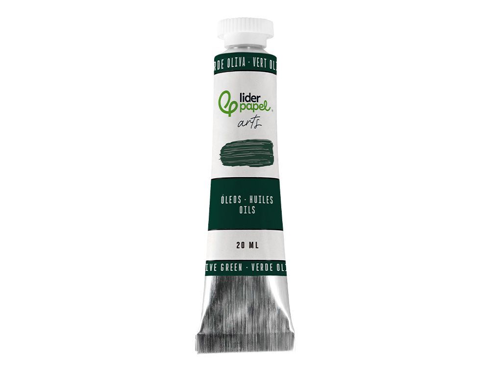 Pintura al oleo liderpapel tubo de aluminio de 20 ml color verde oliva