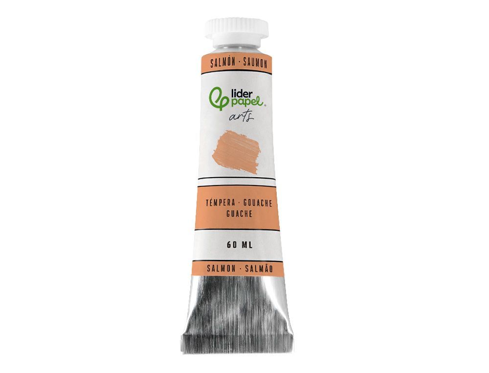 Pintura gouache/tempera liderpapel tubo de aluminio de 60 ml color salmon