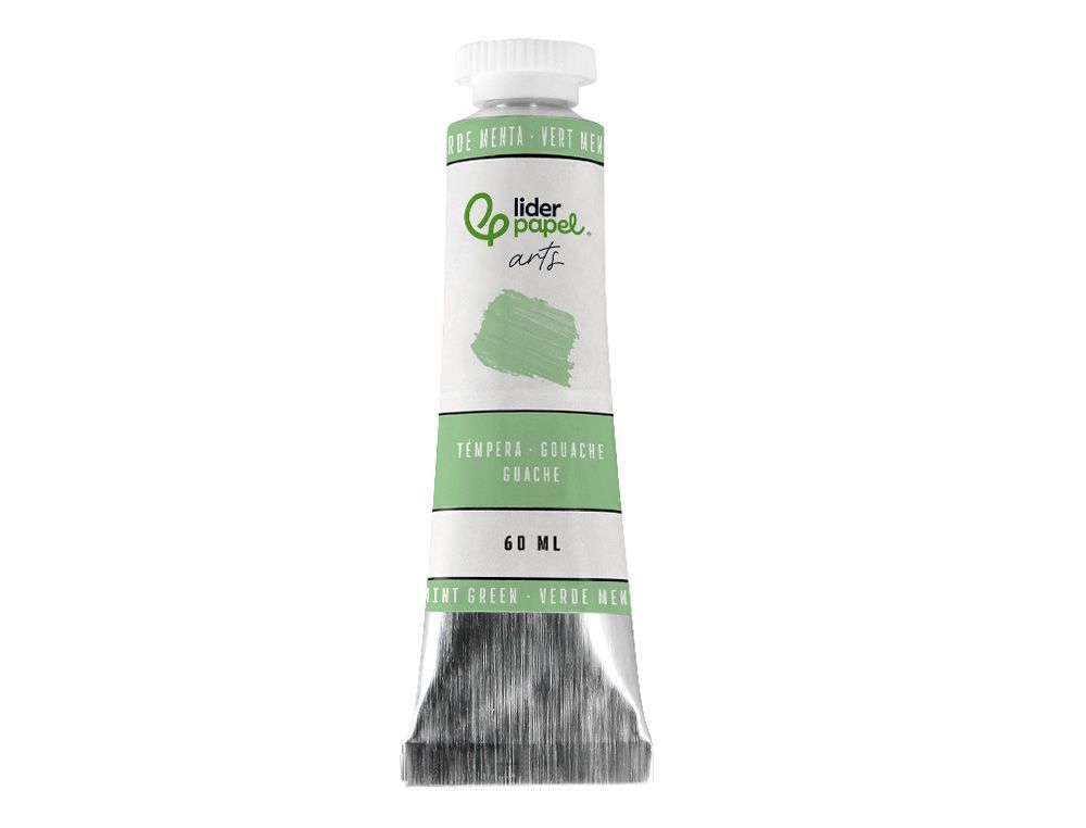 Pintura gouache/tempera liderpapel tubo de aluminio de 60 ml color verde menta