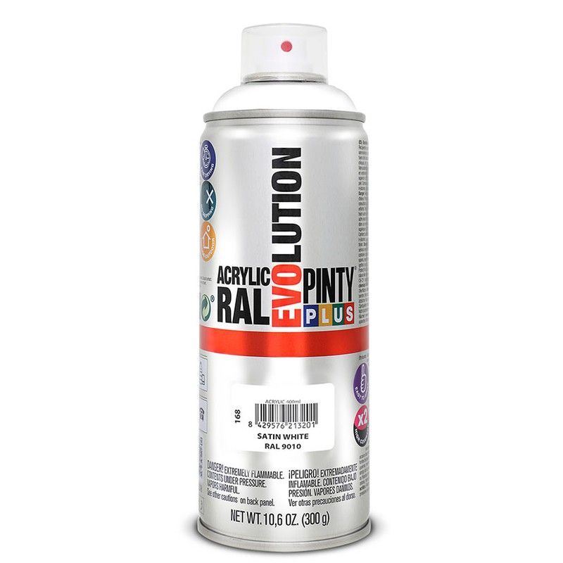 Pintura spray NOVASOL Evolution 400 ml Pintura Spray Acril.Blaco Satin.400Ml
