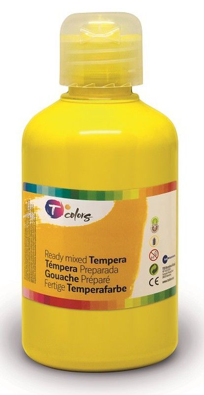 Pintura tempera preparada T COLORS 500 ml. Amarillo