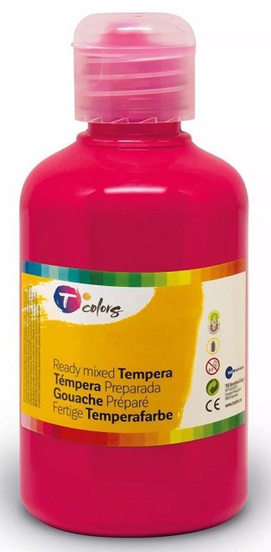 Pintura tempera preparada T COLORS 500 ml. Magenta