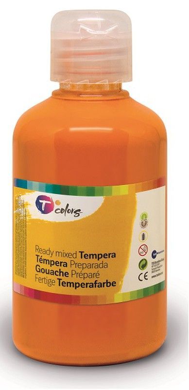 Pintura tempera preparada T COLORS 500 ml. Naranja