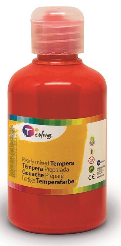Pintura tempera preparada T COLORS 500 ml. Rojo
