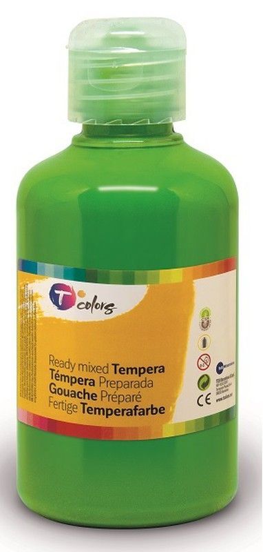 Pintura tempera preparada T COLORS 500 ml. Verde Claro