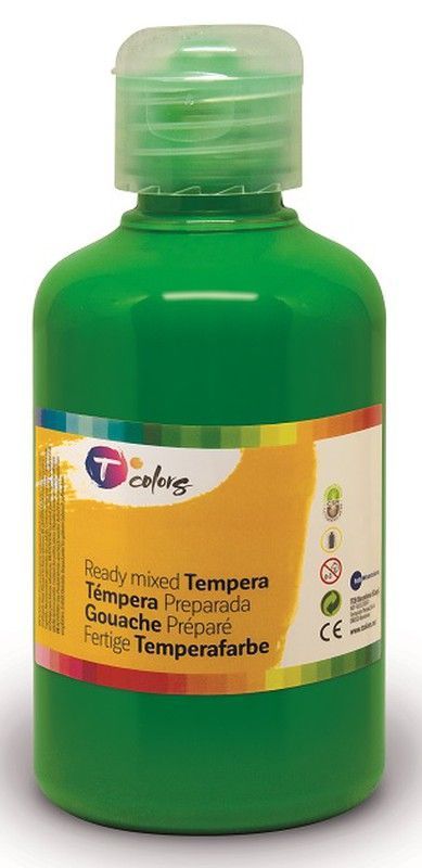 Pintura tempera preparada T COLORS 500 ml. Verde Oscuro