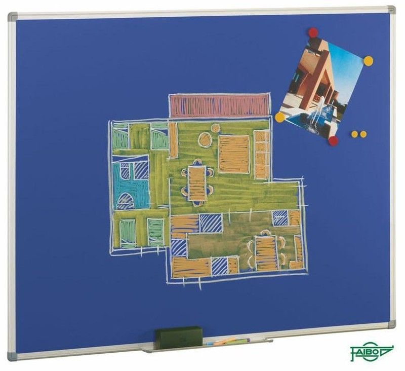 Pizarra azul acero vitrificado 122 x 200 cm, m/aluminio