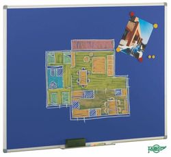 Pizarra azul acero vitrificado 122 x 200 cm, m/aluminio