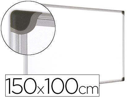 Pizarra Blanca Bi-Office Magnetica Maya W Ceramica Vitrificada Marco de Aluminio 150 X 100 cm con Bandeja Para