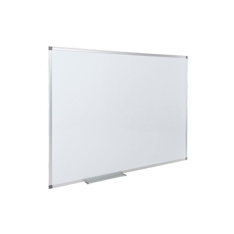 Pizarra blanca magnética de acero lacado con marco de aluminio