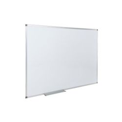 Pizarra blanca magnética de acero lacado con marco de aluminio