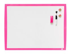 Pizarra blanca nobo magnetica marco fucsia 430x585 mm