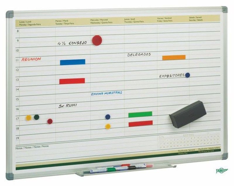 Pizarra blanca planificación semanal 60 x 90