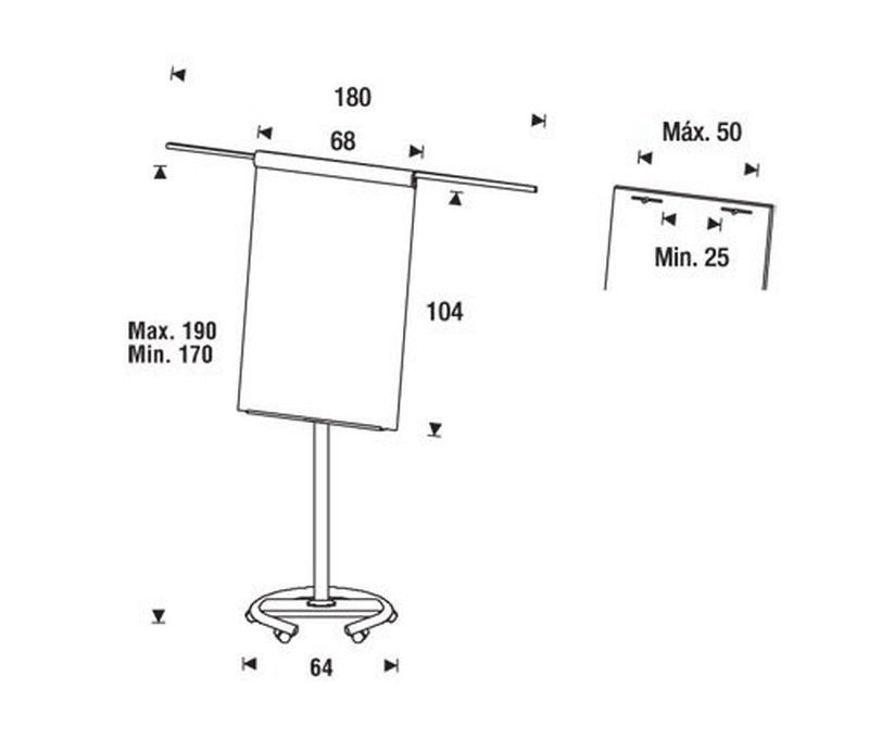 Pizarra caballete móvil y con brazos