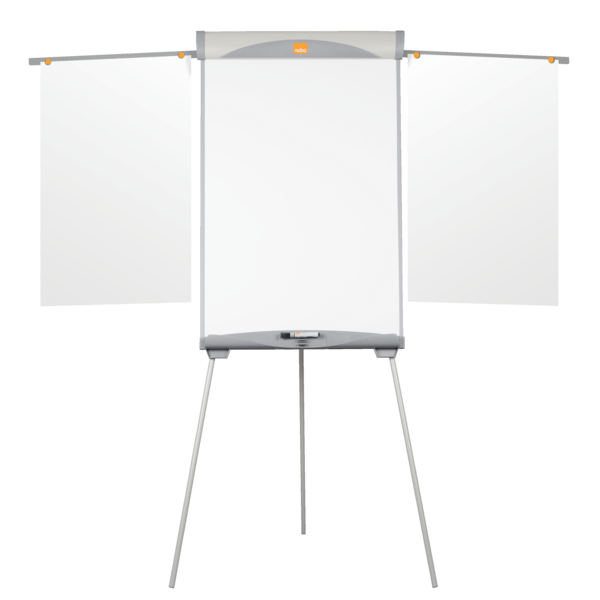 Pizarra caballete NOBO Classic Nano Clean® trípode + brazos extensibles (envase retail), blanco